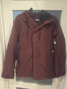 Volcom Burgundy Ski Jacket with Hood